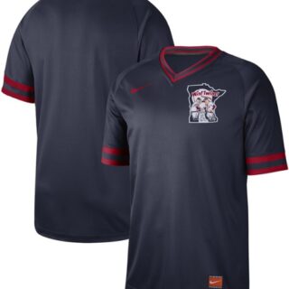 Twins Blank Navy Authentic Cooperstown Collection Stitched Baseball Jersey
