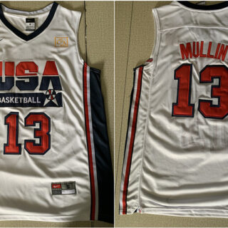 USA Basketball 1992 Dream Team 13 Chris Mullin White Jersey