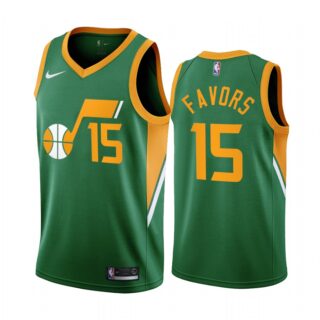 Utah Jazz #15 Derrick Favors Green NBA Swingman 2020-21 Earned Edition Jersey