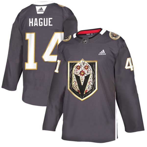 Vegas Golden Knights 14 Nicolas Hague Gray Dia De Los Muertos Adidas Jersey