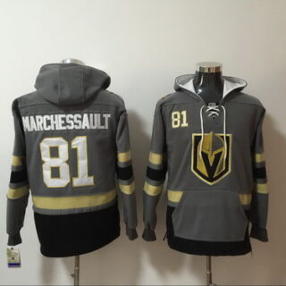 Vegas Golden Knights 81 Jonathan Marchessault Gray All Stitched Hooded Sweatshirt