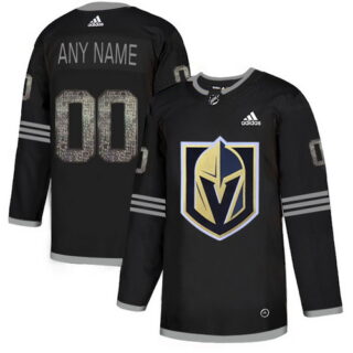 Vegas Golden Knights Black Shadow Logo Print Men's Customized Adidas Jersey