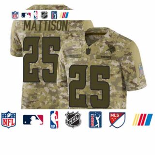 Vikings #25 Alexander Mattison Camo Men's Stitched Football Limited 2018 Salute To Service Jersey