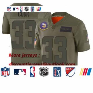 Vikings #33 Dalvin Cook Camo Youth Stitched Football Limited 2019 Salute to Service Jersey