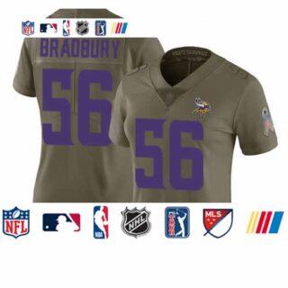 Vikings #56 Garrett Bradbury Olive Women's Stitched Football Limited 2017 Salute to Service Jersey