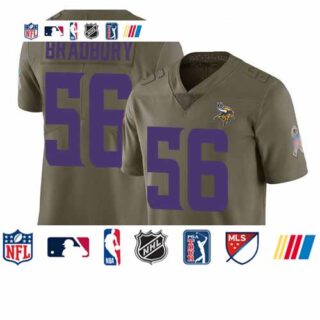 Vikings #56 Garrett Bradbury Olive Youth Stitched Football Limited 2017 Salute to Service Jersey
