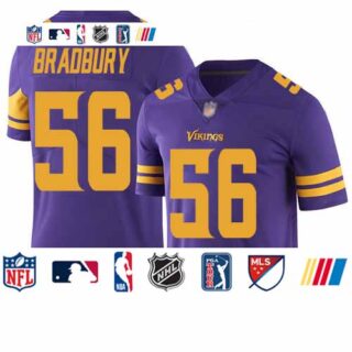 Vikings #56 Garrett Bradbury Purple Youth Stitched Football Limited Rush Jersey