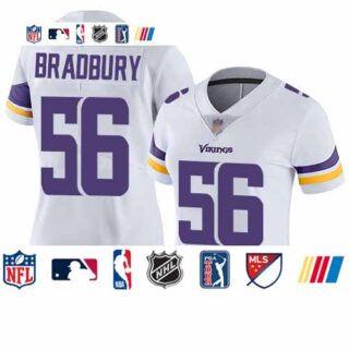 Vikings #56 Garrett Bradbury White Women's Stitched Football Vapor Untouchable Limited Jersey