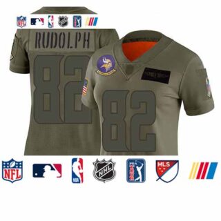 Vikings #82 Kyle Rudolph Camo Women's Stitched Football Limited 2019 Salute to Service Jersey