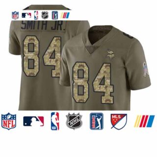 Vikings #84 Irv Smith Jr. Olive Camo Men's Stitched Football Limited 2017 Salute To Service Jersey