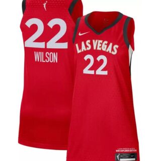 Women NBA Explorer Edition Jersey Las Vegas Aces Red A'ja Wilson Jerseys