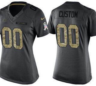 WOMEN'S DALLAS COWBOYS ANTHRACITE CUSTOMIZED CAMO 2016 SALUTE TO SERVICE JERSEY