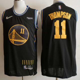Warriors 11 Klay Thompson Blue Nike Diamond 75th Anniversary City Edition Swingman Jersey