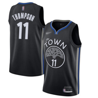Warriors #11 Klay Thompson Black Basketball Swingman City Edition 2019 20 Jersey