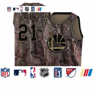 Warriors #21 Jonas Jerebko Camo 2019 Finals Bound Basketball Swingman Realtree Collection Jersey