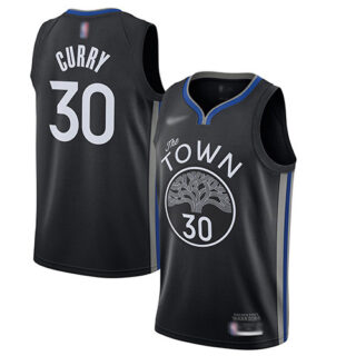 Warriors #30 Stephen Curry Black Basketball Swingman City Edition 2019 20 Jersey