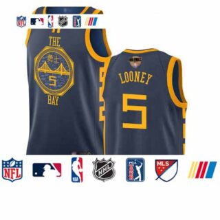 Warriors #5 Kevon Looney Navy 2019 Finals Bound Basketball Swingman City Edition 2018 19 Jersey
