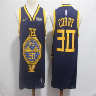 Warriors 30 Stephen Curry Navy 2018-19 City Edition Nike Swingman Jersey