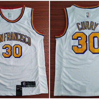 Warriors 30 Stephen Curry White Nike Swingman Jersey
