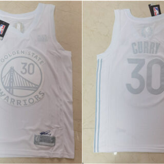 Warriors 30 Stephen Curry White Nike Swingman MVP Jersey