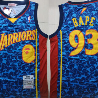 Warriors 93 Bape Blue 2009-10 Hardwood Classics Jersey