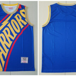 Warriors Big Face Blue Hardwood Classics Swingman Jersey