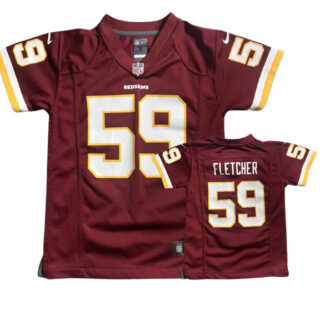 Custom Washington Redskins #59 London Fletcher Red Jersey