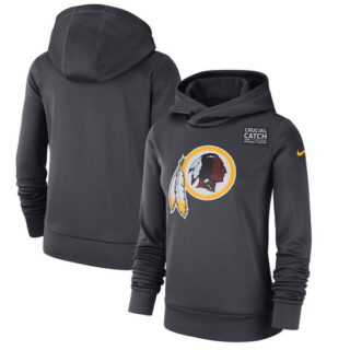 Washington Redskins Anthracite Women's Nike Crucial Catch Performance Hoodie