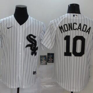White Sox 10 Yoan Moncada White 2020 Nike Cool Base Jersey
