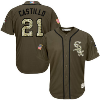 White Sox #21 Welington Castillo Green Salute to Service Stitched Baseball Jersey