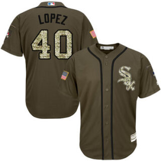 White Sox #40 Reynaldo Lopez Green Salute to Service Stitched Baseball Jerseys