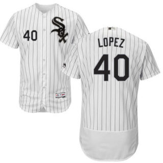 White Sox #40 Reynaldo Lopez White(Black Strip) Flexbase Authentic Collection Stitched Baseball Jerseys
