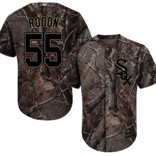 White Sox #55 Carlos Rodon Camo Realtree Collection Cool Base Stitched Baseball Jersey