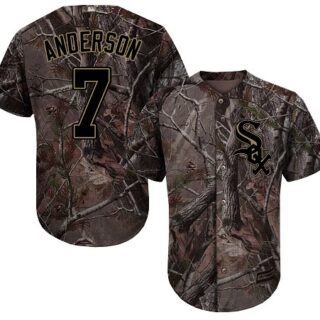 White Sox #7 Tim Anderson Camo Realtree Collection Cool Base Stitched Baseball Jersey