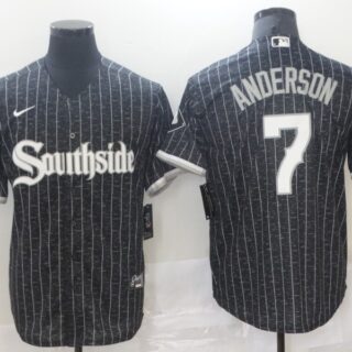 White Sox #7 Tim Anderson Nike Black 2021 City Connect Cool Base Jersey