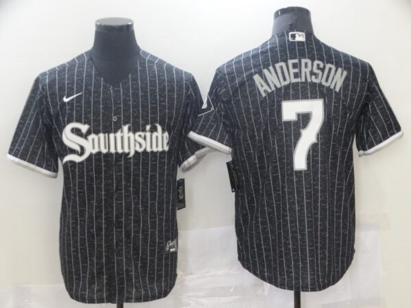 White Sox #7 Tim Anderson Nike Black 2021 City Connect Cool Base Jersey