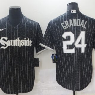 White Sox 24 Yasmani Grandal Black 2021 City Connect Cool Base Jersey