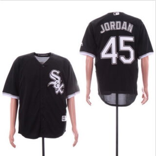 White Sox 45 Michael Jordan Black Cool Base Jersey