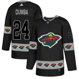 Wild 24 Matt Dumba Black Team Logos Fashion Adidas Jersey
