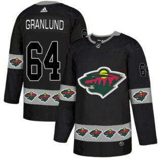 Wild 64 Mikael Granlund Black Team Logos Fashion Adidas Jersey