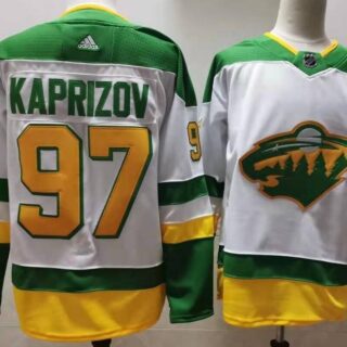 Wild 97 Kirill Kaprizov White 2020-21 Reverse Retro Adidas Jersey