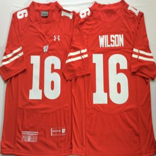 Wisconsin Badgers 16 Russell Wilson Red College Football Jersey