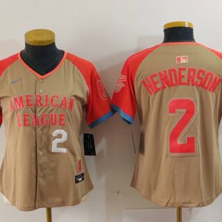 Women's American League #2 Gunnar Henderson Cream 2024 All-Star Limited Stitched Baseball Jersey(Run Small)