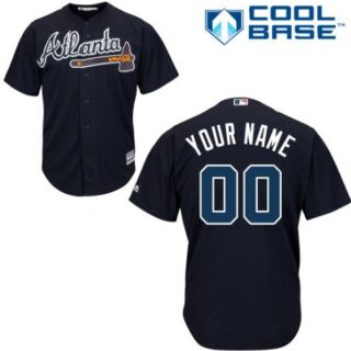 Women's Atlanta Braves Navy Blue Customized Authentic Jersey