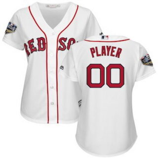 Women's Boston Red Sox White 2018 World Series Cool Base Custom Jersey