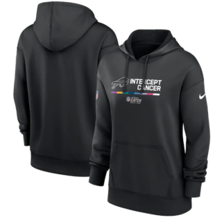 Women's Buffalo Bills 2022 Black NFL Crucial Catch Therma Performance Pullover Hoodie(Run Small)