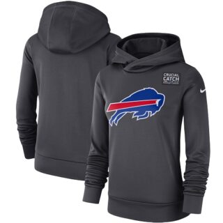 Women's Buffalo Bills Nike Anthracite Crucial Catch Performance Pullover Hoodie