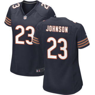 Women's Chicago Bears #23 Roschon Johnson Navy Stitched Game Jersey(Run Small)