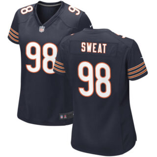 Women's Chicago Bears #98 Montez Sweat Navy Stitched Jersey(Run Small)