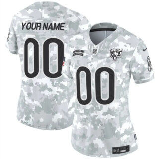 Women's Chicago Bears Active Player Custom 2024 F.U.S.E Arctic Camo Salute To Service Limited Stitched Football Jersey(Run Small)
